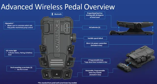 Wireless trolling motor foot pedal Lowrance 
