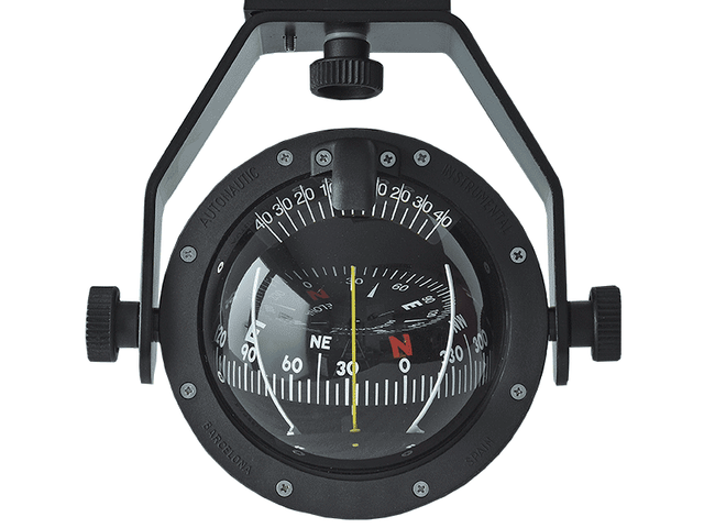 C8-0027 magnetkompass m. belysning 100 mm. 12/24V. Svart 