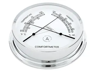 TH75C nautisk komfortmeter, chrome 175mm. Temperatur og hygrometer