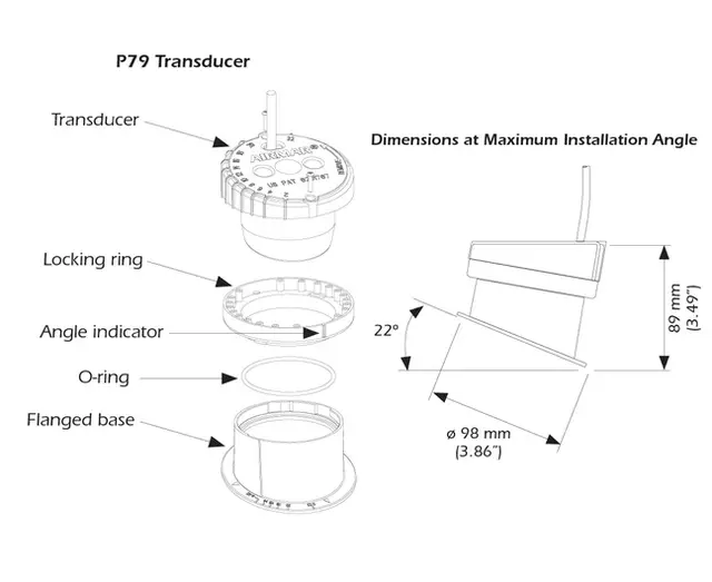 XSONIC Airmar P79 svinger (50/200 kHz) Gjennomgående plastsvinger. 