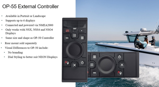 OP-55 fjernbetjening, liggende Kablet kontrollenhet (landscape) 