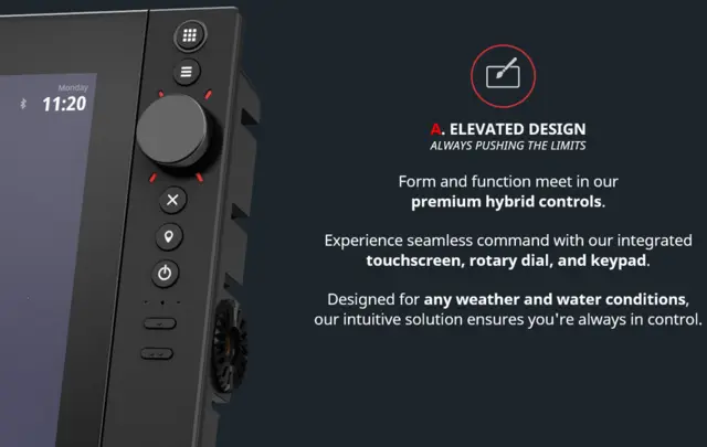 NSS 4 - 10" kartplotter med ekkolodd Innebygd dobbelkanals 1 kW ekkolodd 