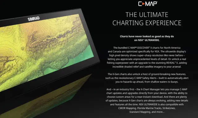 NSX 3012UW uten svinger Ultrabred skjerm, ekkolodd, GPS og WiFi 