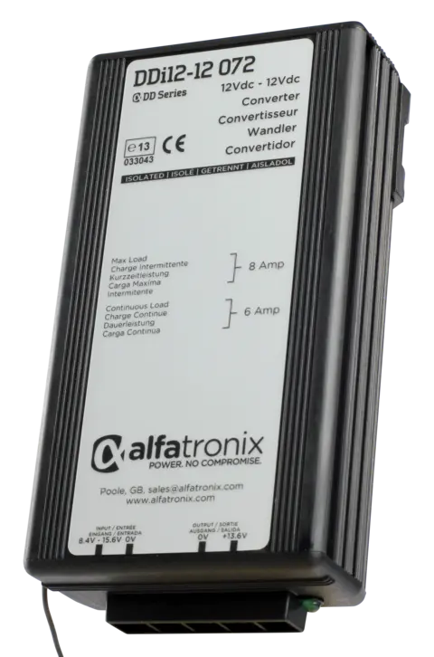 DDi12-12 072 spenningsomformer (DC-DC) 8.4-15.6Vdc inn 13.6V ut 72W m.galv.ski