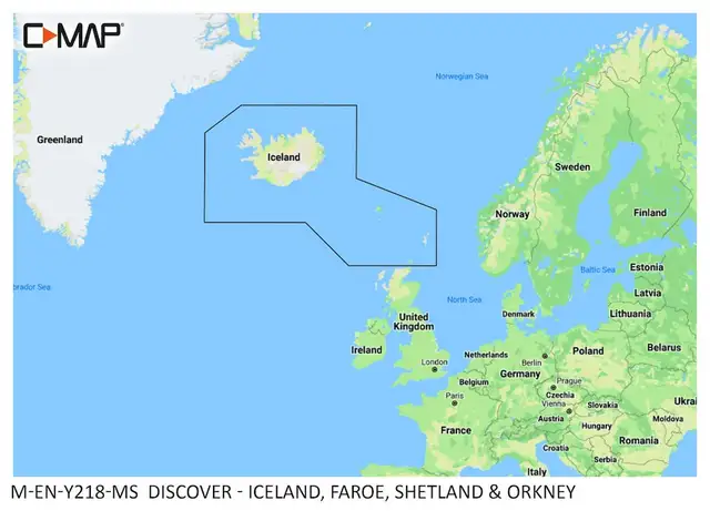 DISCOVER Kart - Icel, Faroe,Shetl,Orkney Simrad NSS/GO/Cruise, B&G Zeus/Vulcan 