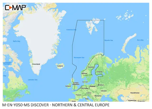 DISCOVER Kart -Northern & Central Europe Simrad NSS/GO/Cruise, B&G Zeus/Vulcan 