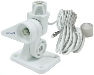 VHF antennebrakett, hvit, 4-veis Inkl 5m kabel, for fritidsb&#229;t