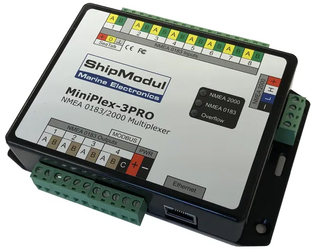 MiniPlex-3PRO multiplekser 8 inng/4 NMEA0183 ut + 1 ethernet toveis 