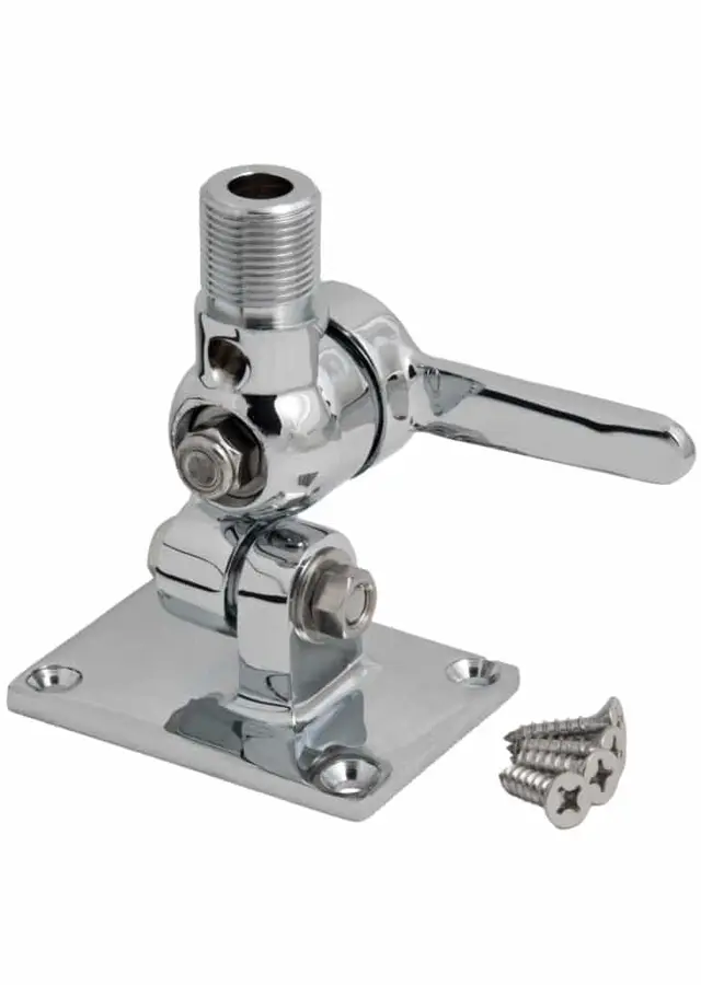 N285F dekksfeste, fireveis Chrome brass. Robust. 