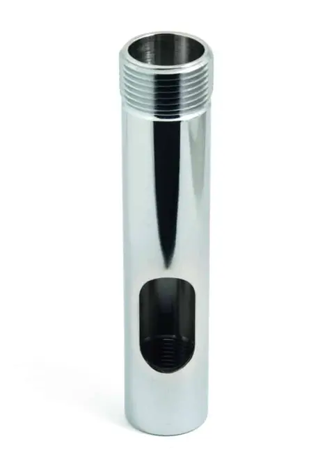 N280-03F overgang - krommet messing 1" 14TPI hun til ISO 228/1-G1 han m/hull