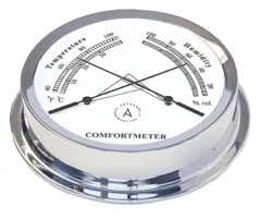 TH75C nautisk komfortmeter, chrome 175mm. Temperatur og hygrometer