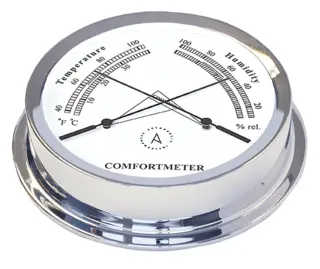TH75C nautisk komfortmeter, chrome 175mm. Temperatur og hygrometer