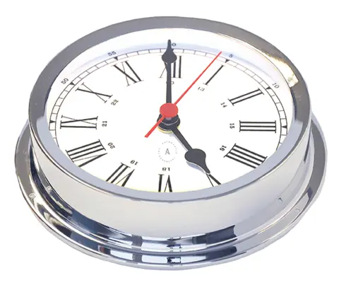 R175C nautisk klokke, chrome 175mm. 