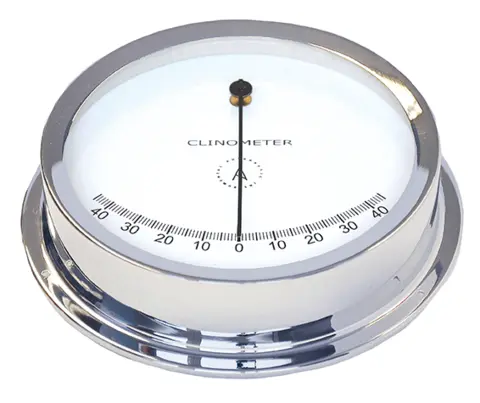 CL175C nautisk klinometer, chrome 175mm. Måler skipets krengning. 