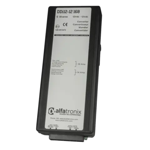 DDi12-12 168 spenningsomformer (DC-DC) 8.4-15.6Vdc inn 13.6V ut 168W m.galv.sk