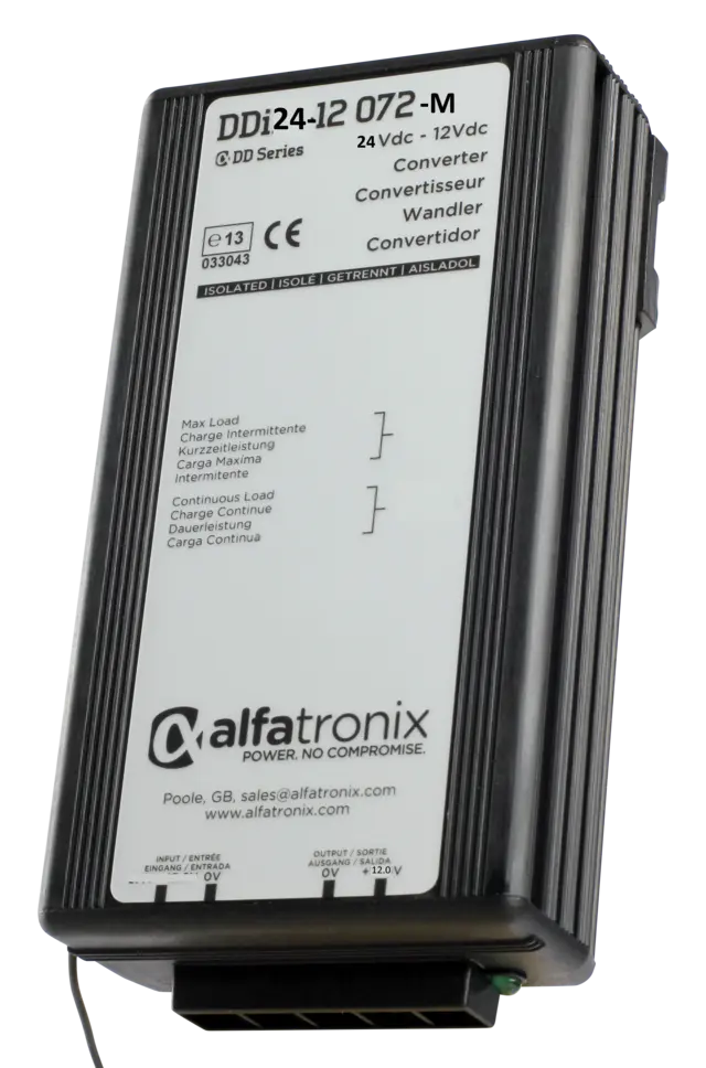 Spes. utgave med 12.0V (+/-5%) 24-12.0Vdc - 7A (9A) m. galv. skille 