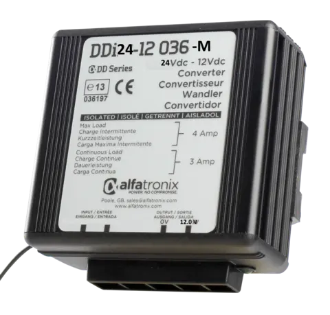 DDI24-12 036-M spenningsomformer (DC-DC) Spes. utgave med 12.0V (+/-5%)