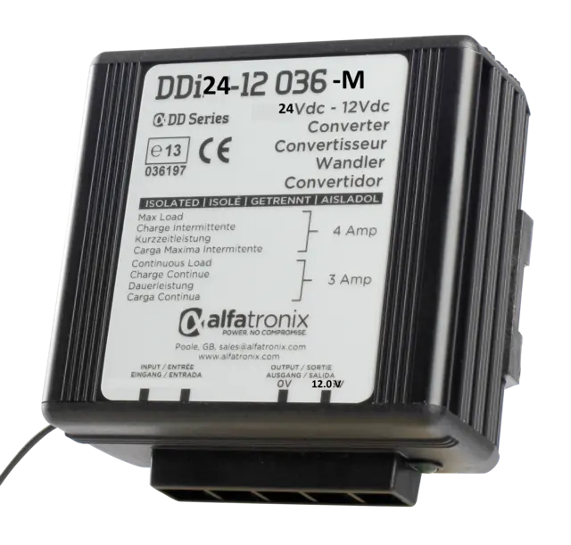 DDI24-12 036-M spenningsomformer (DC-DC) Spes. utgave med 12.0V (+/-5%) 