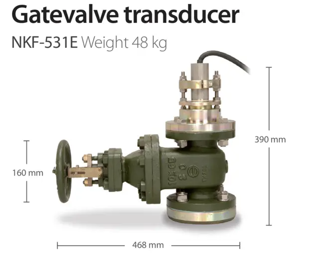 NKF-531A transducer i sluseventil 30m kabel, for JLN-740, DNV/ABS godkjent 