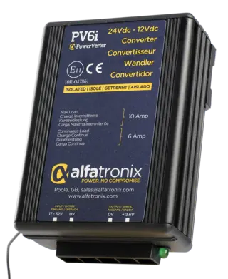 PV6i spenningsomformer (DC-DC) 24-13.6Vdc, 72W, 6/10A m. galv. skille