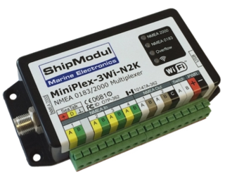 MiniPlex-3WI-N2K multiplekser ut: 2x NMEA0183/1xUSB/WiFi
